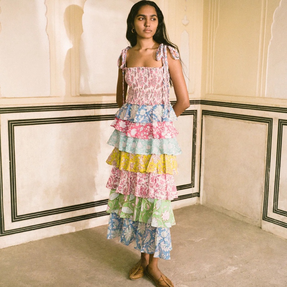 Alix of Bohemia Club Tropical Ruffle Dress